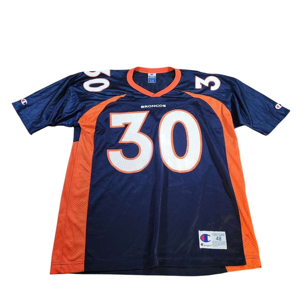 Terrell Davis Denver Broncos NFL Jersey Vintage Champion Size XL 48 Blue Orange